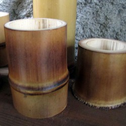Portamatite bambù scuri - ø 7-8 cm